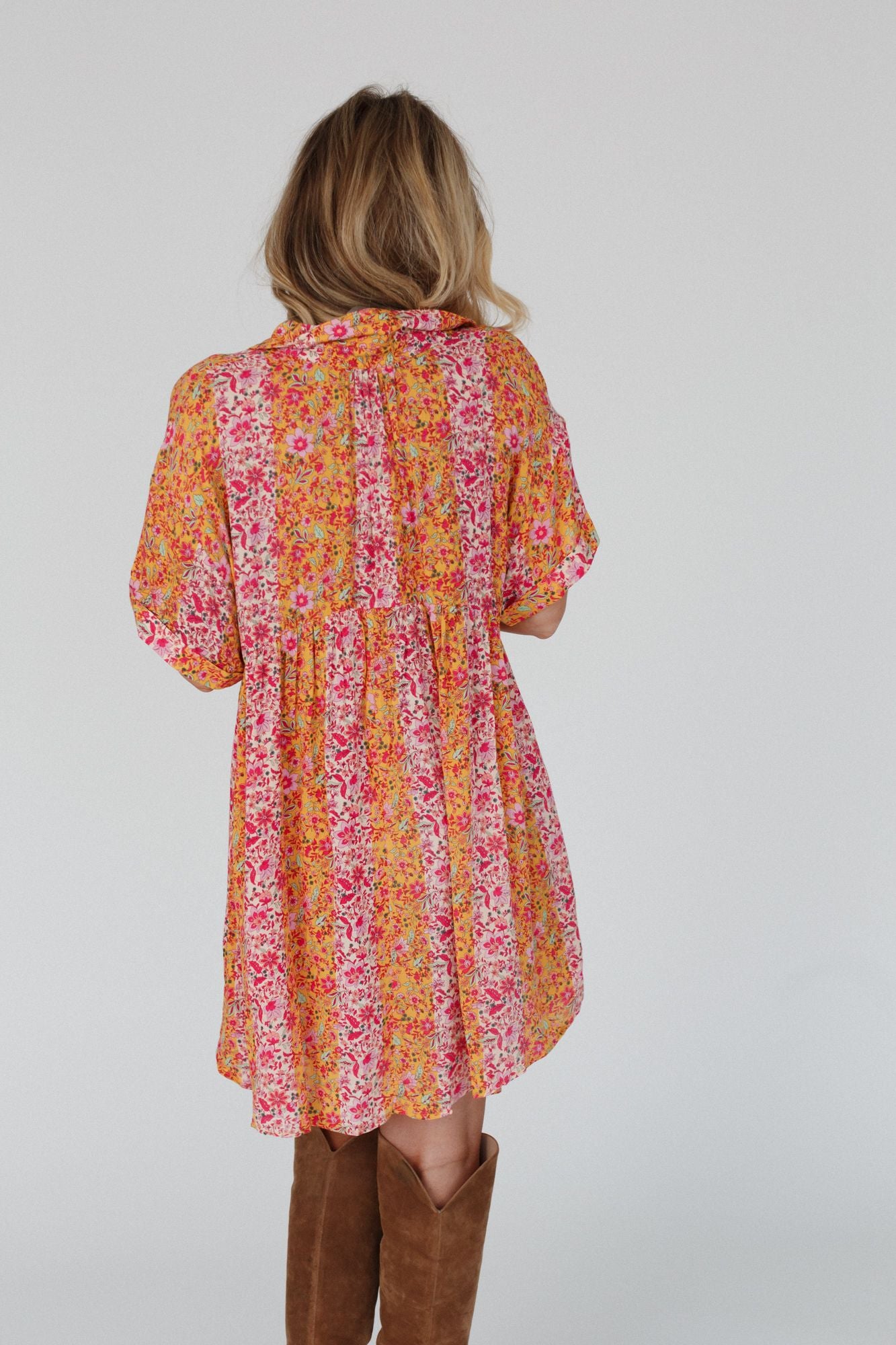 Eralyn Floral Tunic Dress - Apricot
