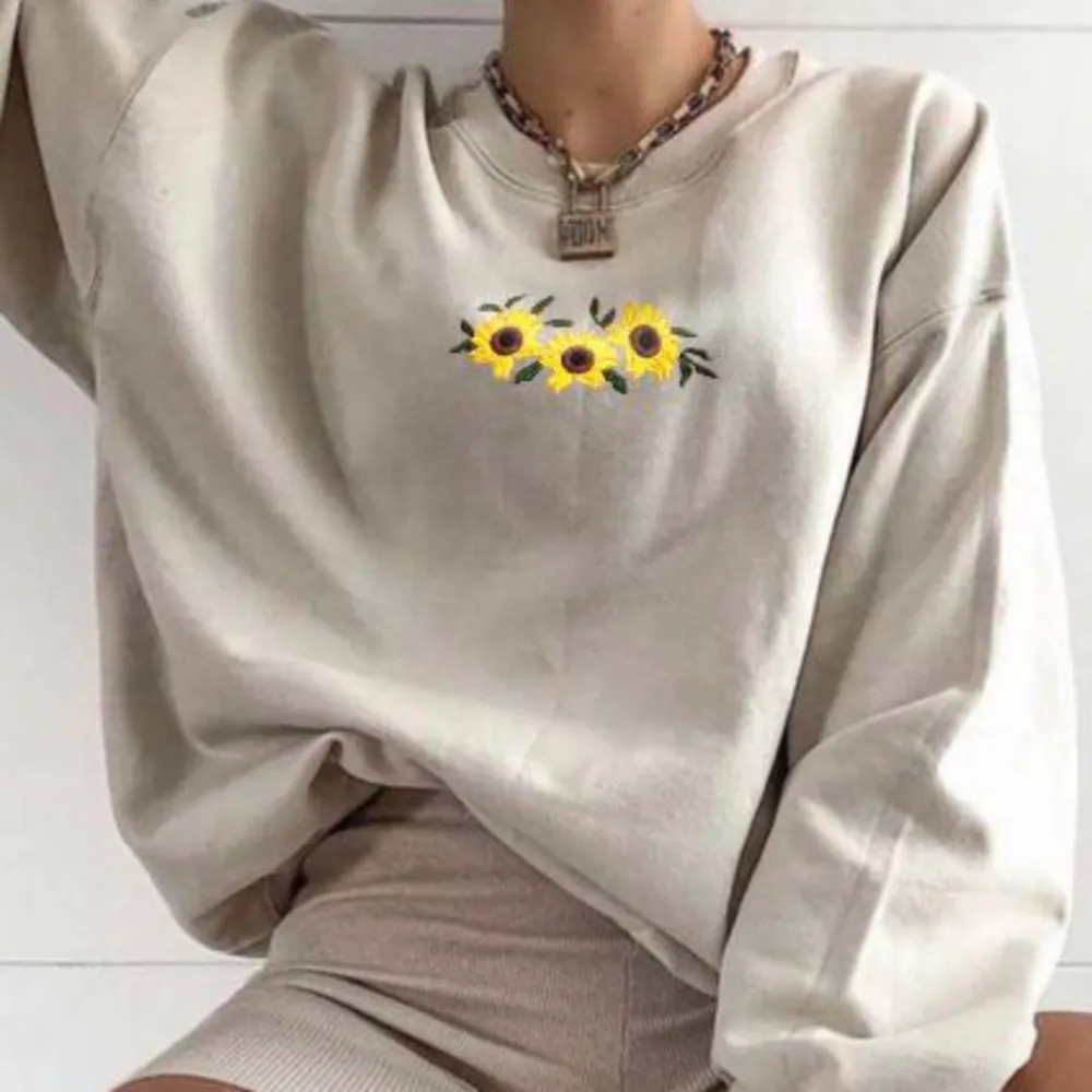 Casual Round Neck Letter Print Loose Sweatshirt