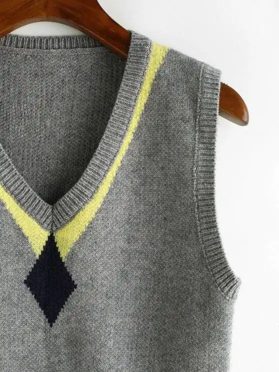 Geometry V Neck Sweater Vest