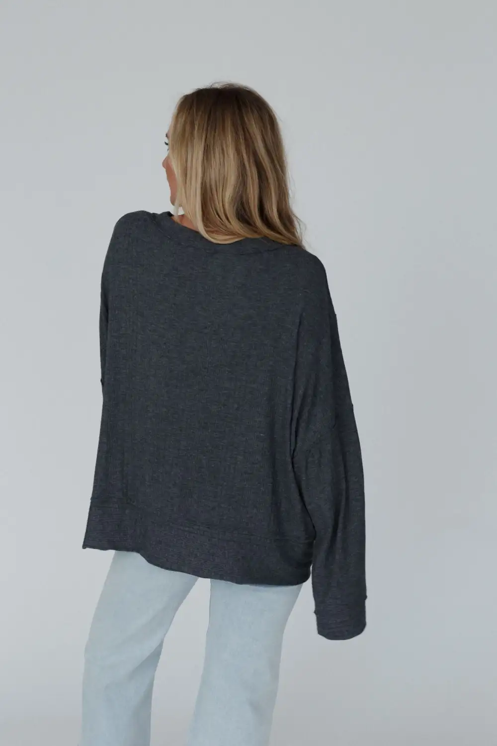 Soul Rhythm Sweater Top - Charcoal