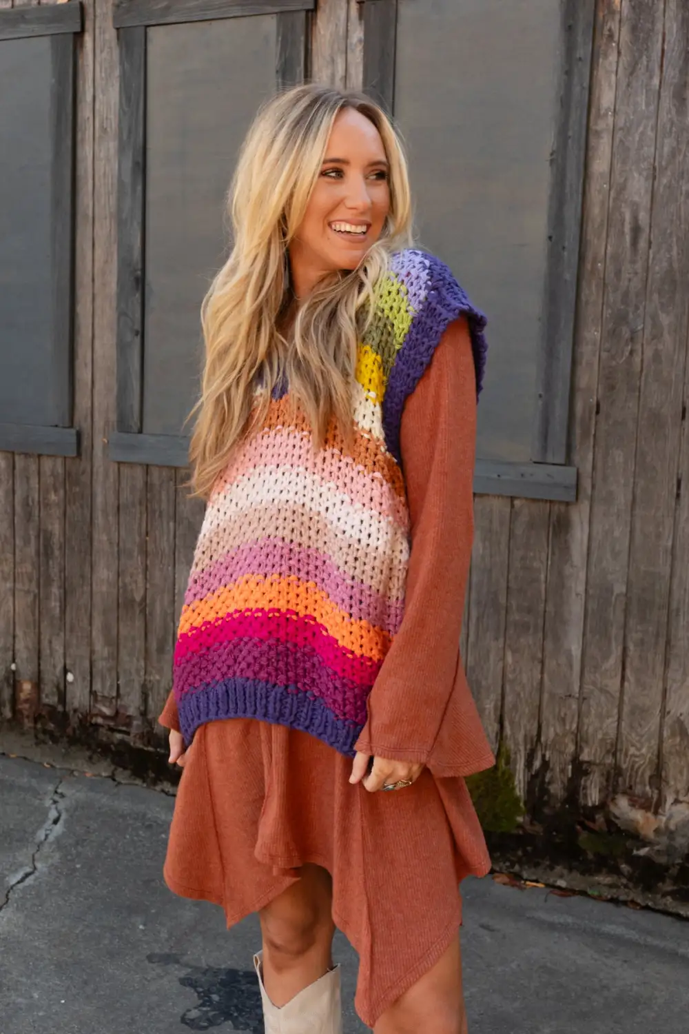 Wrapped Up In Color Knit Vest - Multi