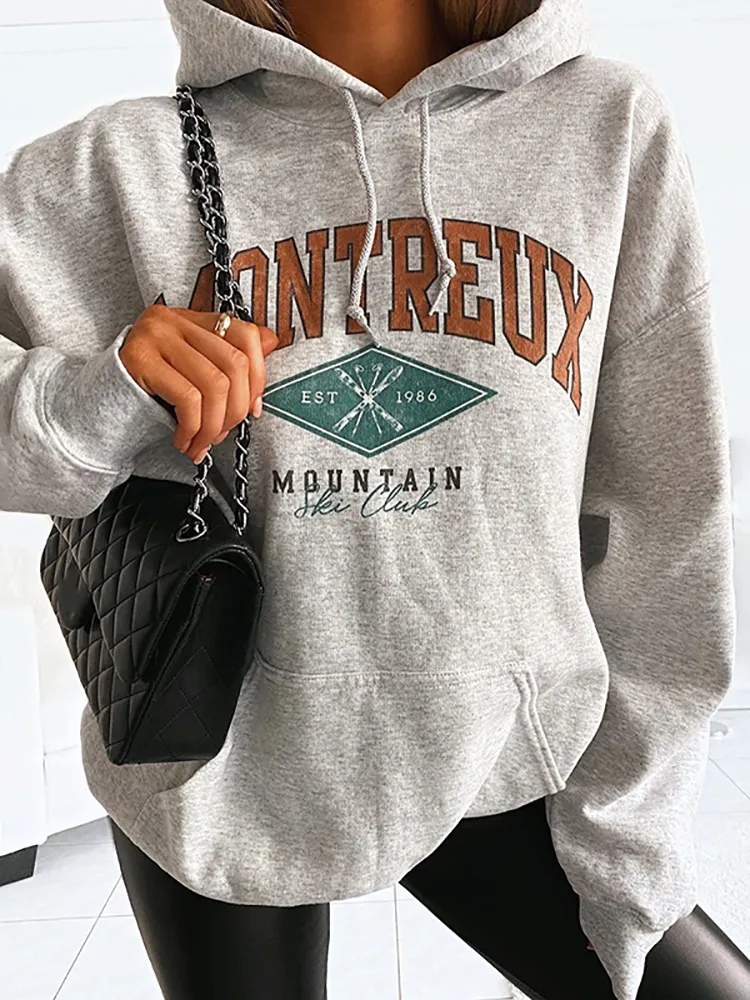 Women Hooded Letter Printed Fashion Hoodie RY55