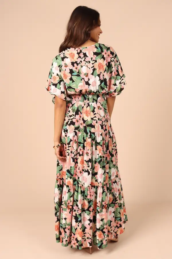 Cautilina Maxi Dress - Peach Floral