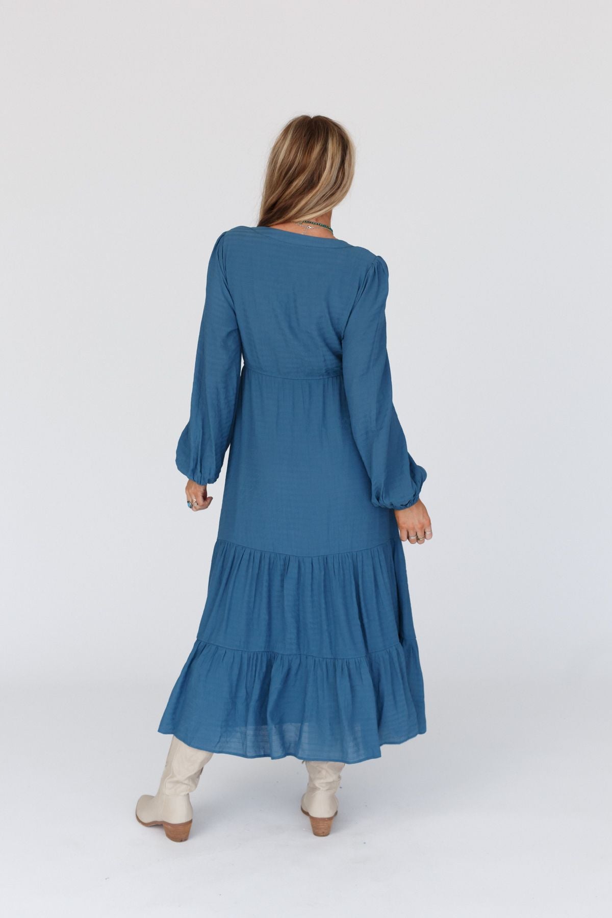 Karmela Puff Sleeve Maxi Dress - Blue