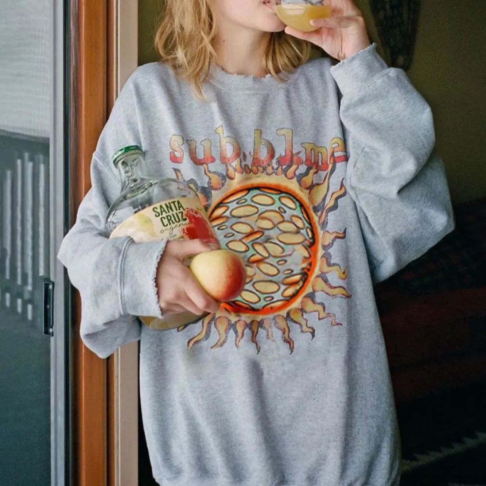 Vintage Printed Long-sleeve Sweatshirt