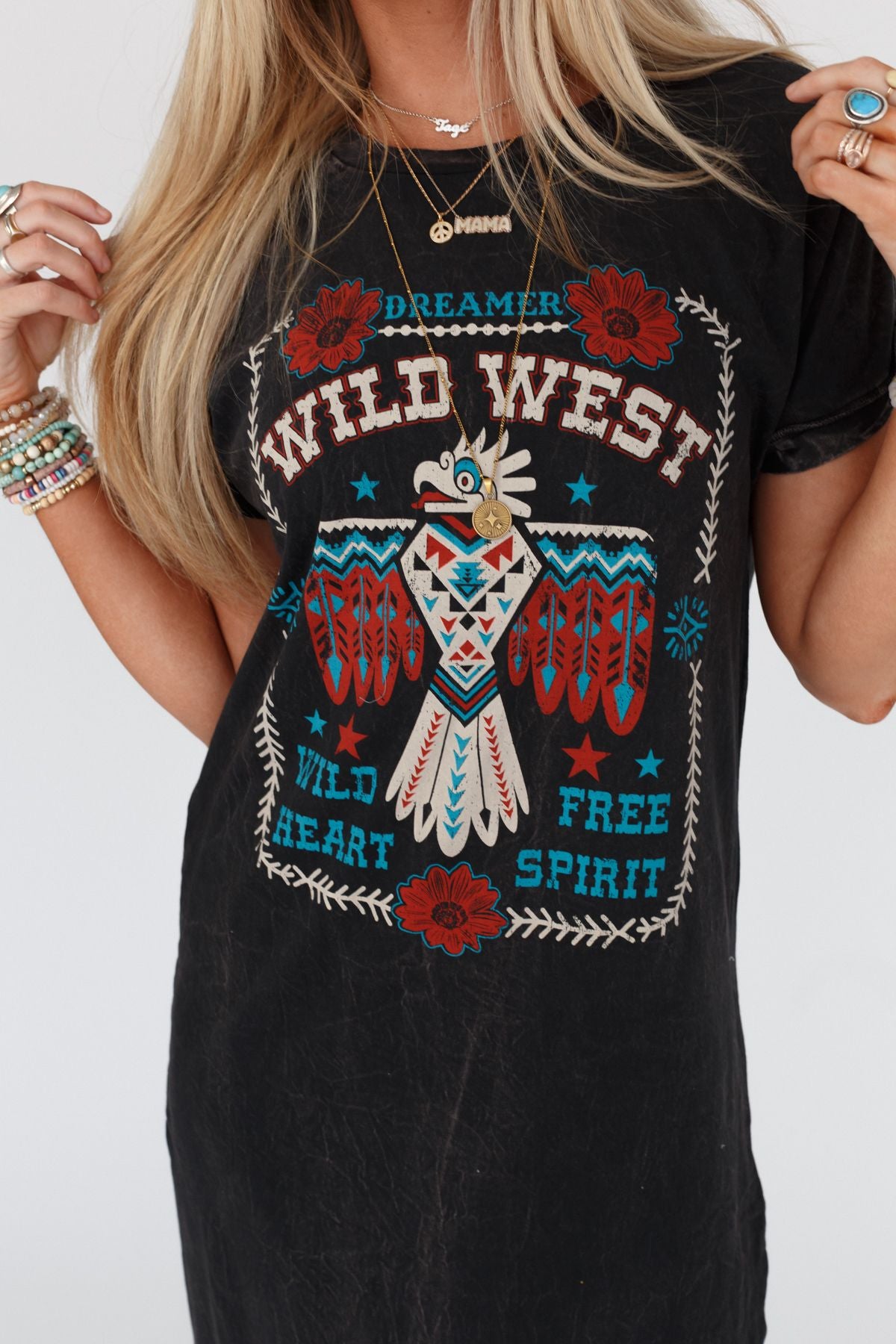 Wild West Dreamer Graphic Dress - Black