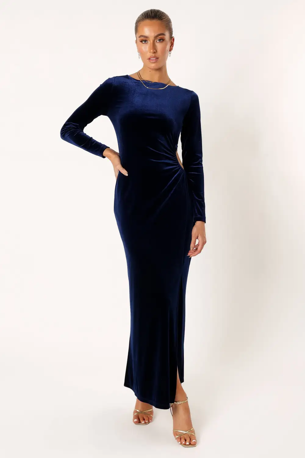 Sarine Long Sleeve Maxi Dress - Navy