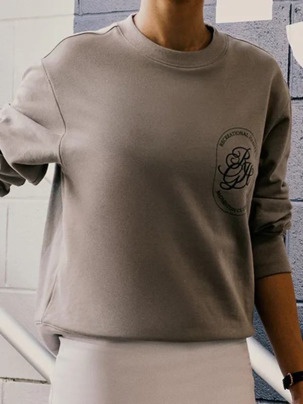 Cornell Crewneck in Grey with Clubhouse Graphic