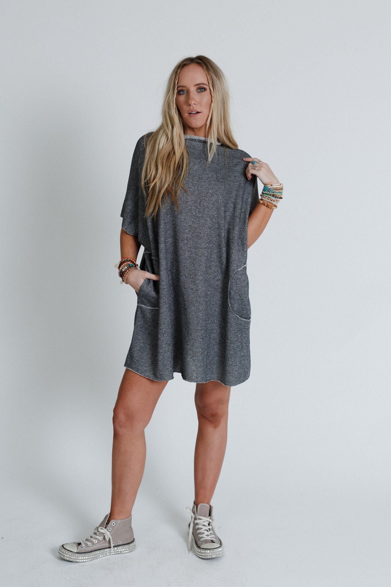 Laid Back Luxe Dress - Two Tone Black