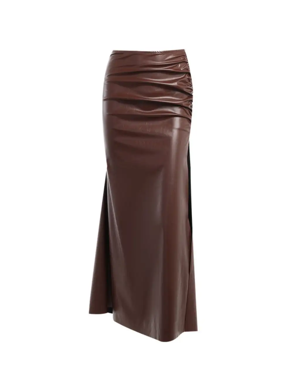 Fenna One Shoulder Leather Skirt Set