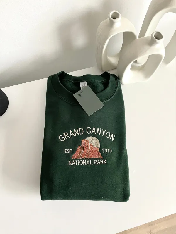 Grand Canyon Embroidered Sweatshirt | Fall Crewneck |