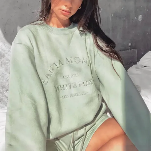 Modern Printed Color Long Sleeve Sweatshirt