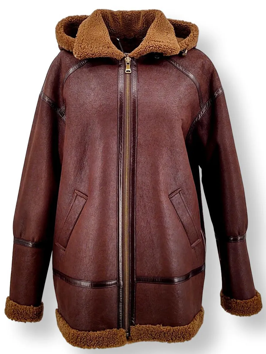 Woolen sheepskin double-sided patchwork leather jacket overcoat