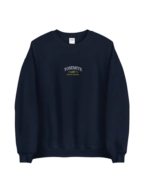 Yosemite Vintage Sweatshirt, Embroidered Crewneck Sweater